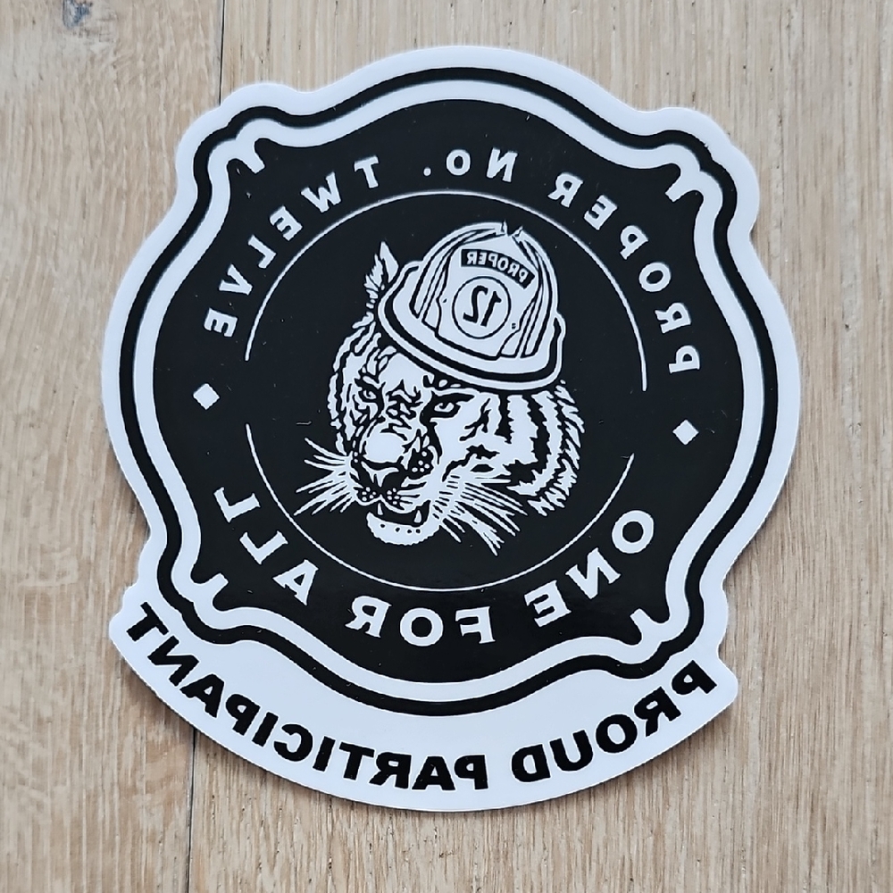 NWOT Proper Twelve Firefighter Tiger Window Decal